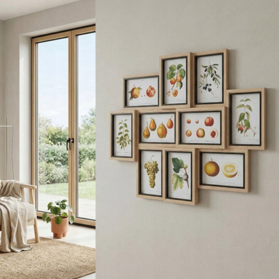 Multikornizë Edaxo FLOWA, për 10 foto 10 x 15 cm, MDF, bezhë