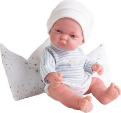 Kukull bebe Muñecas Antonio Juan Pitu Child, me jastëk, rroba me ngjyrë të çelët