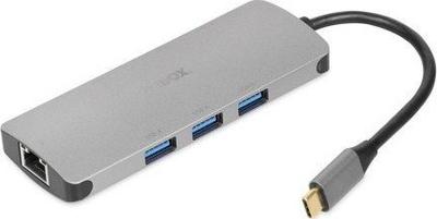 Докинг станица Ибокс USB C, USB 3.2, Power Delivery 100W, сребрена