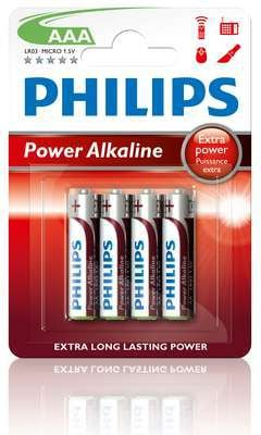 Батерии AAA Philips Power 1546, 1.5V алкални, сет од 4 парчиња