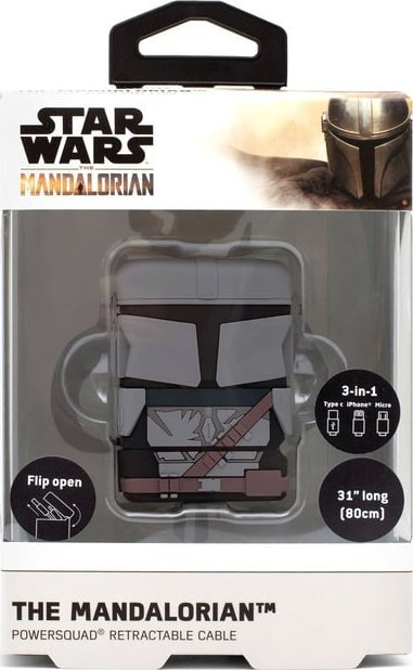 Kabllo USB Thumbs Up PowerSquad The Mandalorian, USB-A në USB-C, Micro-USB dhe Lightning, 0.6 m
