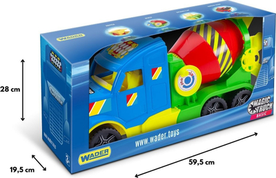 Kamion mikser betoni lodër Wader Magic Truck Basic, me kovë dhe mikser rrotullues, shumëngjyrësh