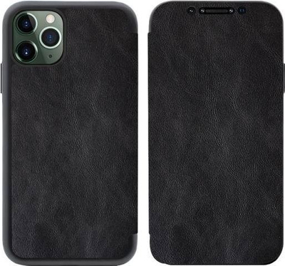 Këllëf flip për Samsung Galaxy S21 Ultra, lëkurë ekologjike, me mbyllje magnet, ngjyrë e zezë