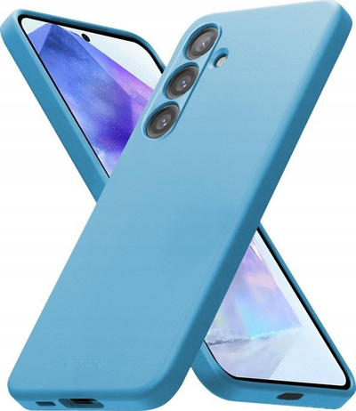 Mbrojtëse telefoni Crong Color Cover për Samsung Galaxy A55 5G, silikon liquid, brenda mikrofibër, blu e hapur