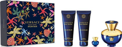 Set dhurate parfum Versace Dylan Blue Pour Femme, EDP 100ml, krem trupi edhe xhel dushi 100ml, blu