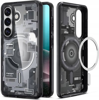 Калуп за телефон Spigen Ultra Hybrid Mag Zero One за Samsung Galaxy S26 Plus, MagSafe, проѕирен со црна боја
