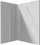 Panel dushi Prizma, 120 cm, xham i fortifikuar, profil i bardhë mat