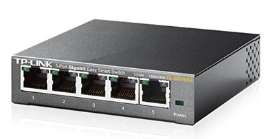 Switch rrjeti TP-Link TL-SG105E, 5 porta Gigabit, i menaxhueshëm, gri