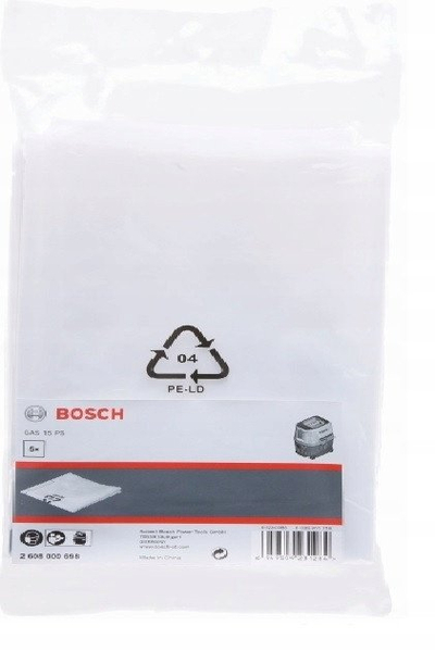 Qese mbeturinash Bosch Disposal Bag PE, për thithëse pluhuri, plastike, transparente