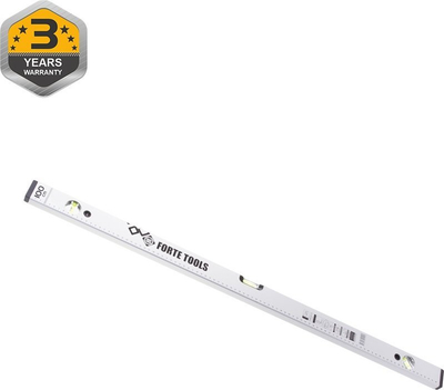 Nivel me flluskë Forte Tools SPIRIT LEVEL 100CM LATE3V100, 100cm, metalik