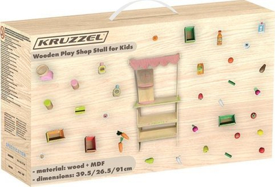 Stall lojërash prej druri Kruzzel 24888, me aksesorë, për fëmijë