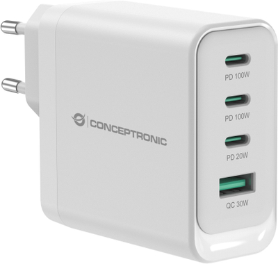 Полнач за ѕид Conceptronic ALTHEA22W100, универзален, брзо полнење, бел
