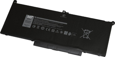 Bateri laptopi BTI për Dell Latitude 7280 7480, 4 qeliza, 60Wh, e zezë