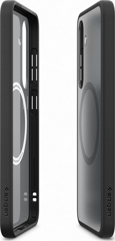Mbrojtëse telefoni Spigen Capella Magnet për Samsung Galaxy S25, TPU transparente, kompatibile me MagFit, e zezë Frost