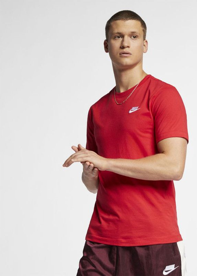 Bluzë Nike Club Tee AR4997 657, pambuk 100 përqind, për burra, e kuqe