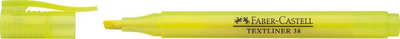 Marker tekstual Faber-Castell Textliner 38, majë e pjerrët, i verdhë