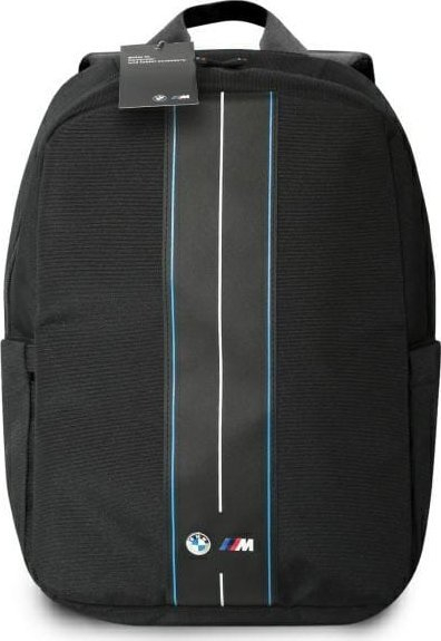 Çantë shpine BMW Blue Stripe BMBP15COMPVSKL, për laptop 16", najlon, e zezë
