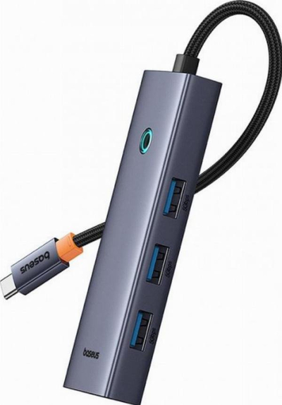 Hub USB C Baseus UltraJoy 5in1, 4x USB 3.0, PD 100W, gri