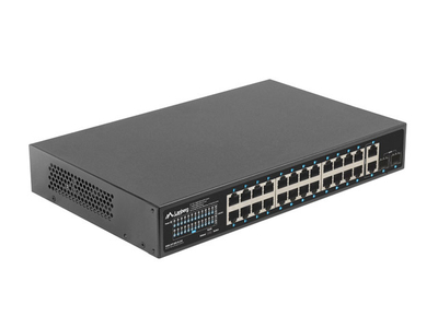 Switch rrjeti Lanberg RSGE-24P-2GE-2S-250, 24x PoE+ 1Gbps, 2x SFP, 250W, i zi