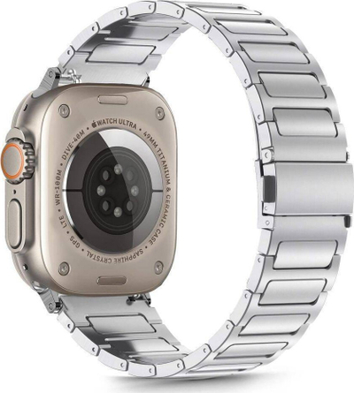 Byzylyk çeliku Tech-Protect Stainless Classic për Apple Watch 6 7 8 9 10 SE Ultra, metalik, argjendtë