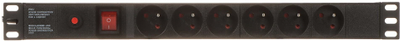Njësi shpërndarëse energjie Power PD-6/R-OP, 6 porta, 1U, gri