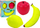 Puzzle edukativ 3D me fruta Lean Toys, plastik, të verdhë e të kuqe