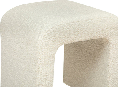 Pouf Atmosphera Sevi Bouclé, 41x35 cm, i bardhë