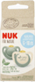 Qetësues bebe NUK for Nature, biberon latex anatomik, 6-18 muaj, 2 copa, jeshil edhe bezhë