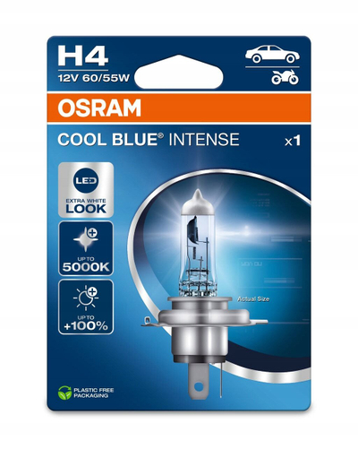 Llambë veture OSRAM COOL BLUE INTENSE H4, 12V, 60/55W, dritë e bardhë e ftohtë