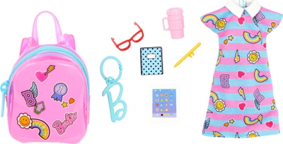 Set aksesorësh Barbie Premium Fashion Pack, 4 sete, me çantë me shkëlqim, rozë shumëngjyrëshe