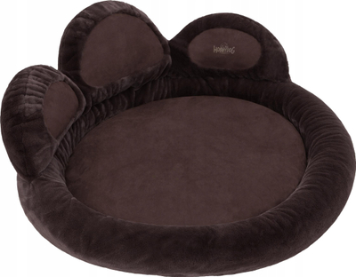 Krevati për qen Small Fur Bed, si divan i vogël, 75x75 cm, bezhë