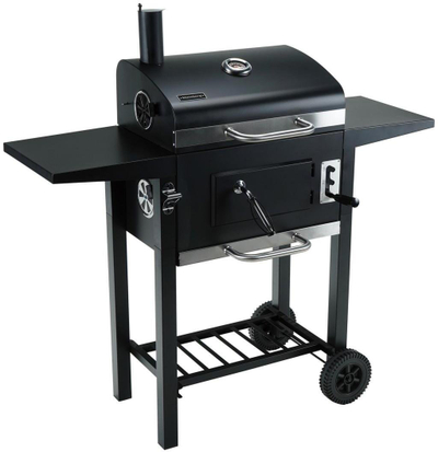 Grill me qymyr Klausberg KB-9034, kopshti, me rrota, i zi