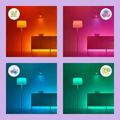 Plafonierë LED WiZ Imageo, 3x5W RGB, Wi‑Fi Bluetooth, e zezë