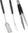 Set veglash për grill, çelik inox, me doreza të rehatisme, i zi