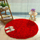 Tapet rrumbullak Strado Shaggy Round, 160 cm, poliestër, i kuq