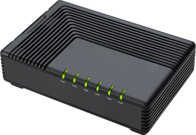 Adapter VoIP Auerswald 90088, 2 porta, për telefon analog, gri
