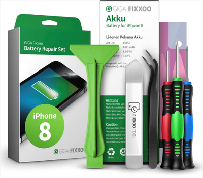Set riparimi baterie GIGA Fixxoo, për iPhone 8, 1821mAh, Li-Ion Polymer