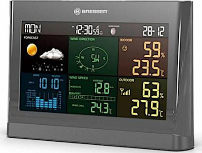 Stacion moti Bresser 5 në 1 Comfort, wireless, me ekran, gri