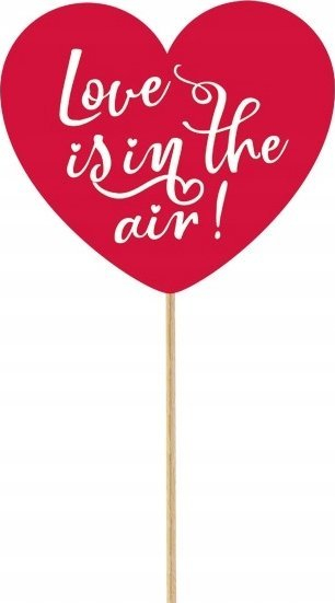 Dekor letre Godan Love Is in the Air, 10 x 30 cm, i bardh e i kuq