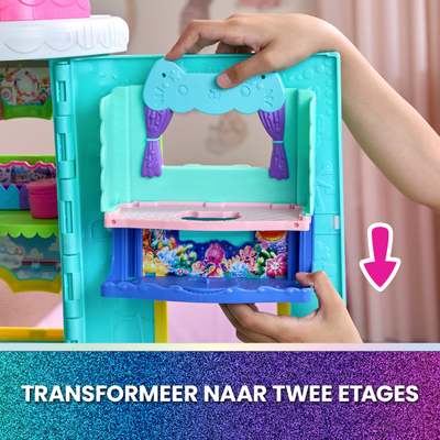 Сет за играчки Spin Master Gabby's Dollhouse MerCat Spa Bathroom, сет бања на 2 ката, со аксесоари, многуобоен