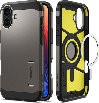 Mbrojtëse telefoni Spigen Tough Armor MagSafe, për iPhone 16, Gunmetal