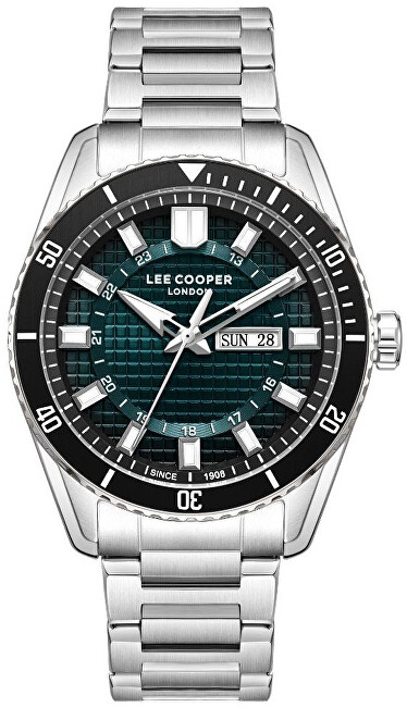 Ora LEE COOPER LC08314.370, 42mm, rezistente ndaj ujit, argjend me jeshile