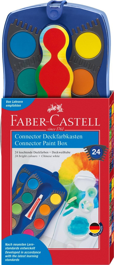 Kuti ngjyrash Faber-Castell Connector, 24 ngjyra, blu moderne