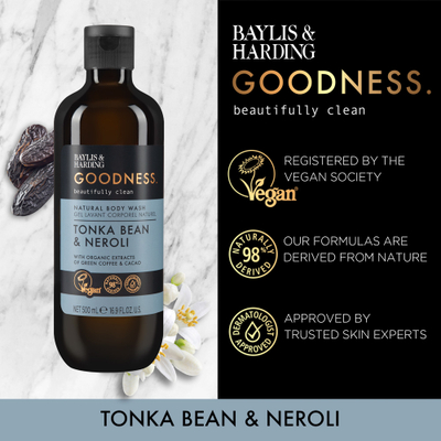 Xhel Dushi Baylis & Harding Goodness, Tonka Bean & Neroli, 500ml