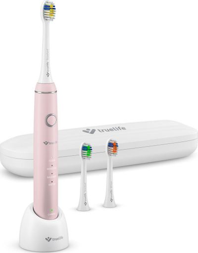 Furçë dhëmbësh sonike TrueLife SonicBrush Compact, me bateri që rimbushet, me kuti udhëtimi, rozë