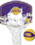 Mini kosh basketbolli Wilson NBA Los Angeles Lakers, set me rrjetë dhe tabelë, shumëngjyrësh