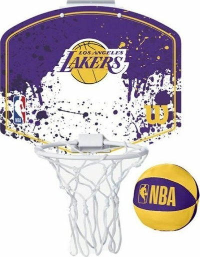 Mini kosh basketbolli Wilson NBA Los Angeles Lakers, set me rrjetë dhe tabelë, shumëngjyrësh