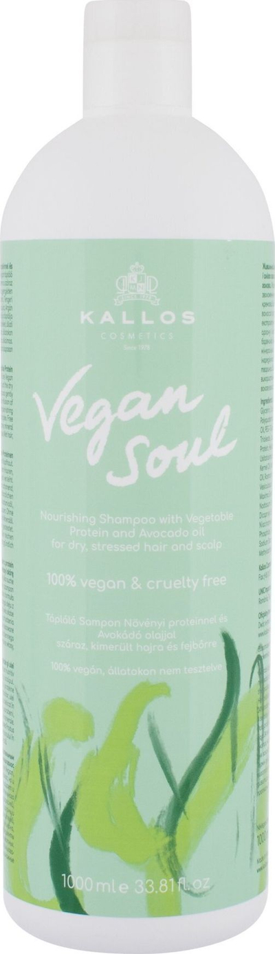 Shampo flokësh Kallos Vegan Soul Nourishing, për flokë të thata dhe të dëmtuara, 1000 ml