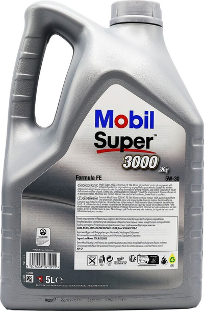 Масло за мотор Mobil Super 3000 X1 Formula FE, 5W30, 5L, синтетичко