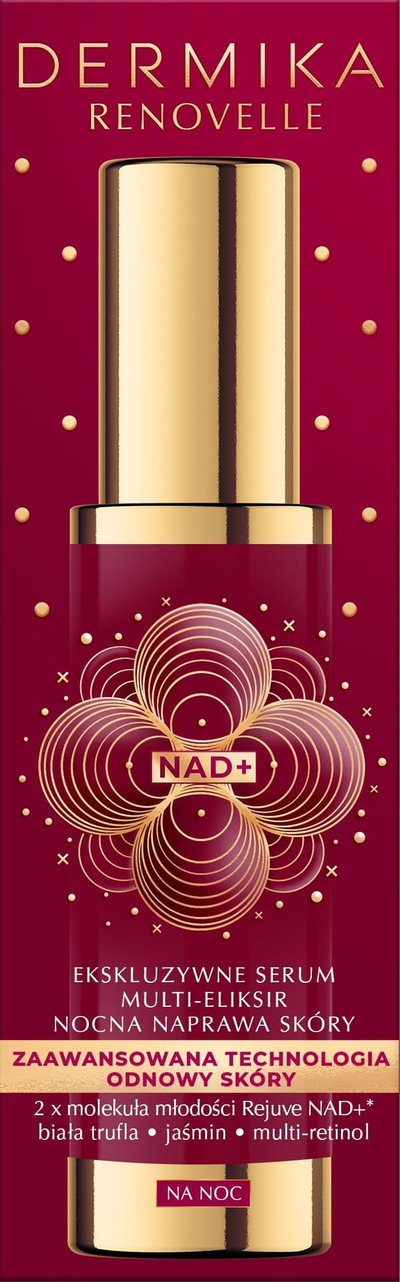 Serum nate Dermika Renovelle Night Multi Elixir, rigjenerues i fortë, për lëkurë të rritur, pa ngjyrë